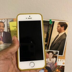 Apple iPhone with Gold Case